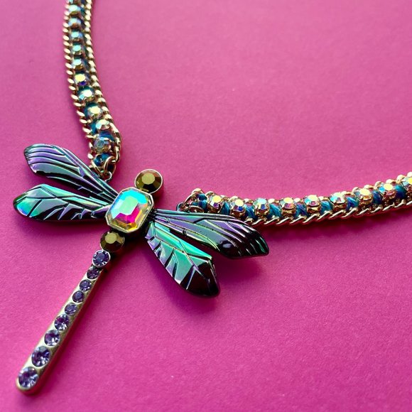 NWT Betsey Johnson Bug Collector Dragonfly Necklace + Earrings SET - Picture 3 of 16
